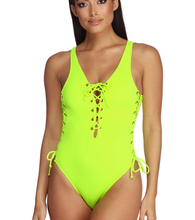 Loud In A Lace Up Swimsuit