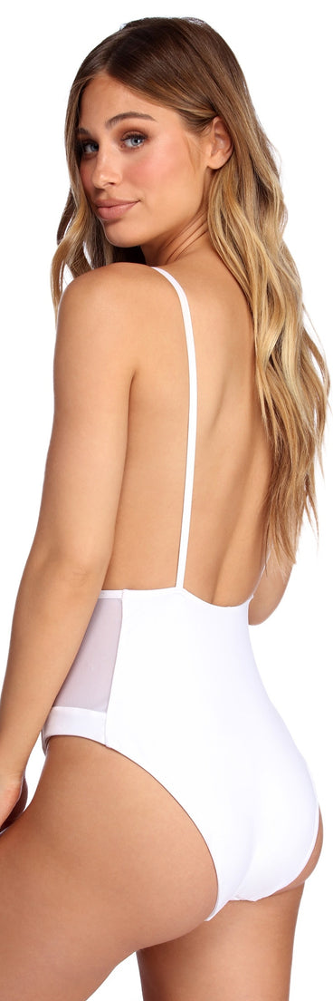 Meshing Around Open Back Swimsuit for 2022 festival outfits, festival dress, outfits for raves, concert outfits, and/or club outfits