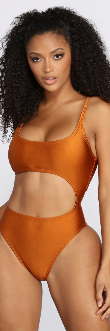 Seas The Day Cut Out One Piece Bathing Suit