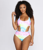 Tie-Dye For Side Cut Out Swimsuit is a trendy pick to create 2023 festival outfits, festival dresses, outfits for concerts or raves, and complete your best party outfits!