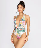 Jetsetter Tropical V Halter Swimsuit is a trendy pick to create 2023 festival outfits, festival dresses, outfits for concerts or raves, and complete your best party outfits!