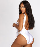 Laced Up and Ready One Piece Swimsuit is a trendy pick to create 2023 festival outfits, festival dresses, outfits for concerts or raves, and complete your best party outfits!