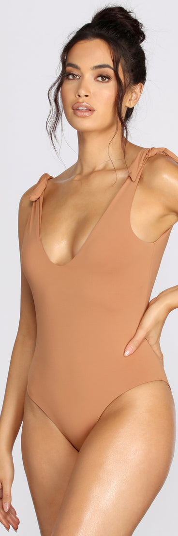 Natural Beauty Tie Shoulder Swimsuit