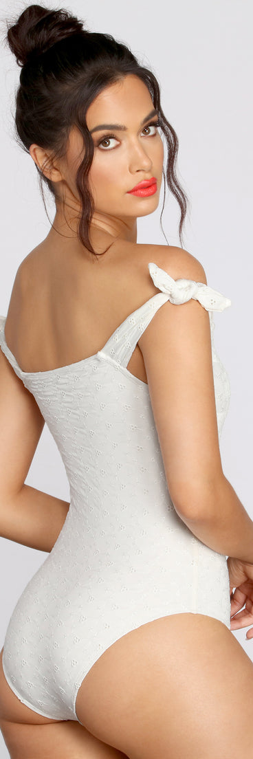 Effortlessly Pretty Eyelet Detail Swimsuit