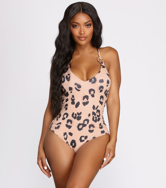In Charge Leopard Print One Piece Swimsuit is a trendy pick to create 2023 festival outfits, festival dresses, outfits for concerts or raves, and complete your best party outfits!