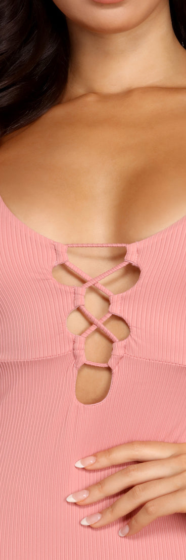 Coastal Breeze Lace Front Swimsuit