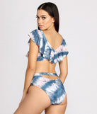 Flounce With Me Off Shoulder Tie Dye One Piece Swimsuit