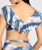 Flounce With Me Off Shoulder Tie Dye One Piece Swimsuit