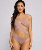 Sheer And Sultry One Shoulder One Piece Swimsuit