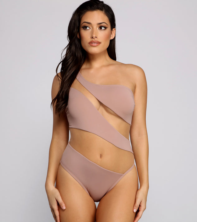 Sheer And Sultry One Shoulder One Piece Swimsuit