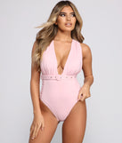 Good Vibes Belted One-Piece Swimsuit