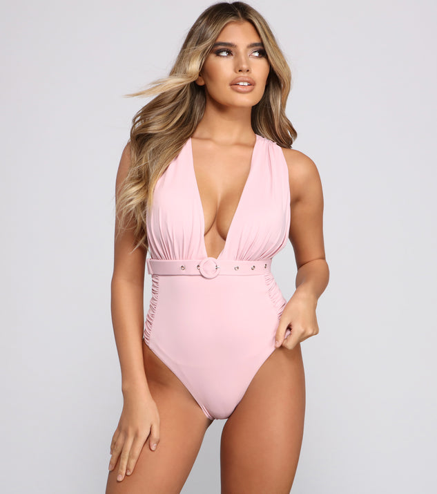 Good Vibes Belted One-Piece Swimsuit