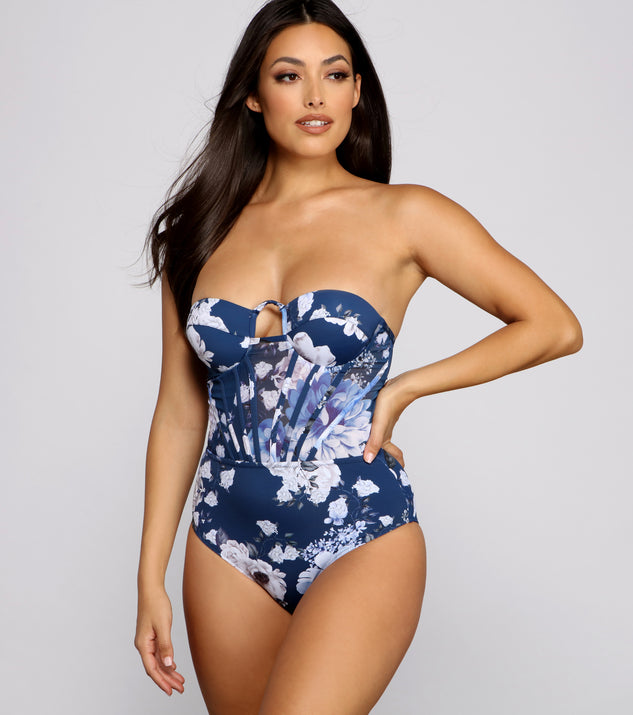 Floral Fusion Foiled One Piece Swimsuit