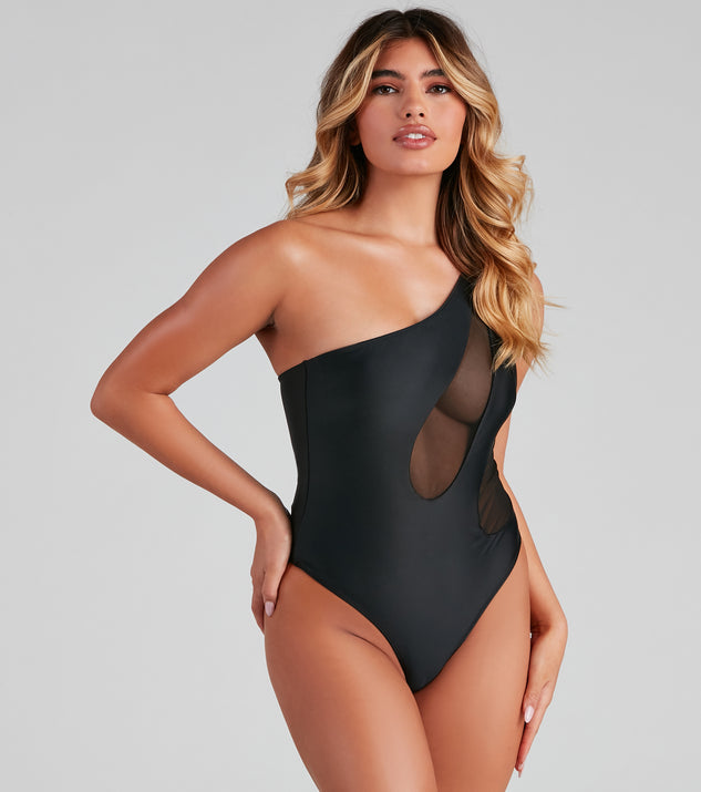 Take A Dip Mesh One Piece Swimsuit for 2022 festival outfits, festival dress, outfits for raves, concert outfits, and/or club outfits