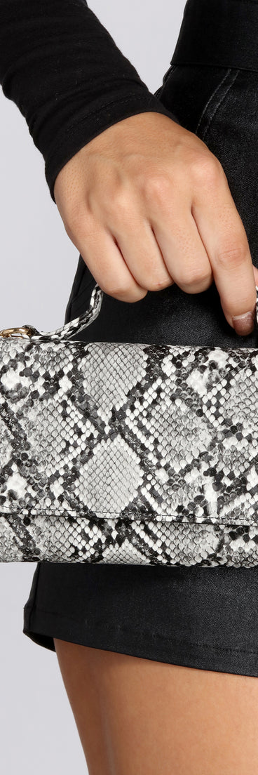 Snake Print Cross-Body Wallet for 2022 festival outfits, festival dress, outfits for raves, concert outfits, and/or club outfits