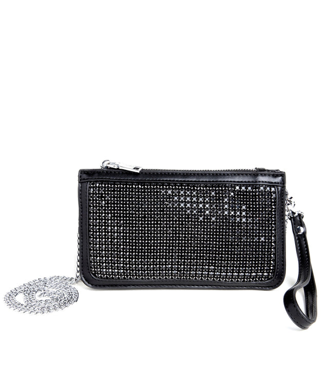 Rhinestone Mini Crossbody And Wristlet