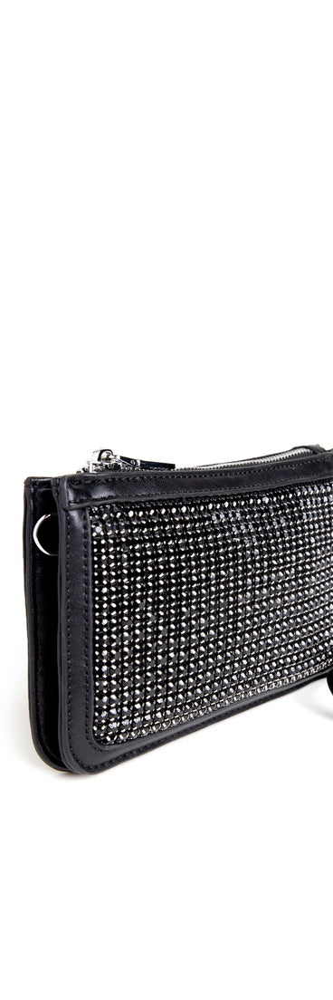 Rhinestone Mini Crossbody And Wristlet