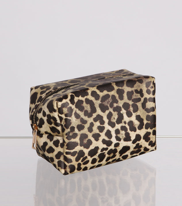 Stylish And Sassy Leopard Print Makeup Bag for 2022 festival outfits, festival dress, outfits for raves, concert outfits, and/or club outfits