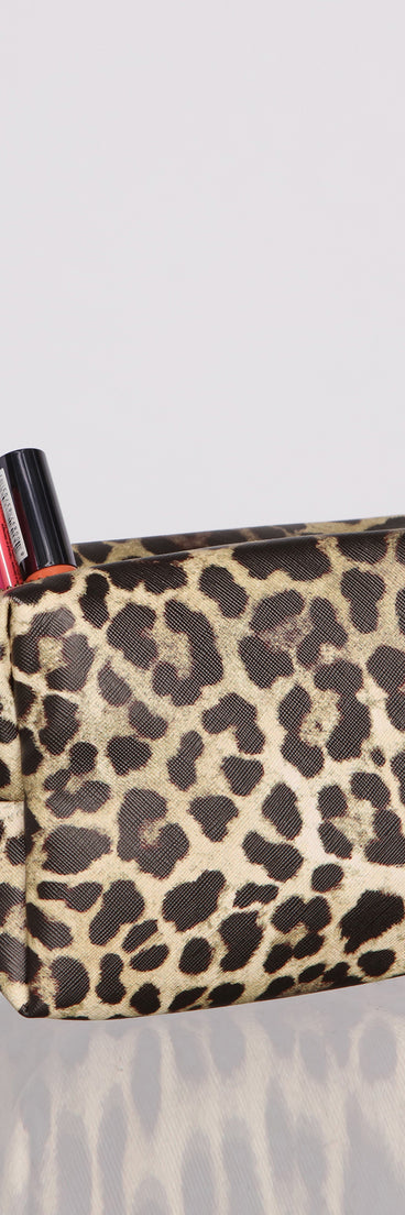 Stylish And Sassy Leopard Print Makeup Bag for 2022 festival outfits, festival dress, outfits for raves, concert outfits, and/or club outfits