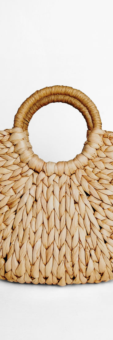 Woven Straw Hand Held Tote