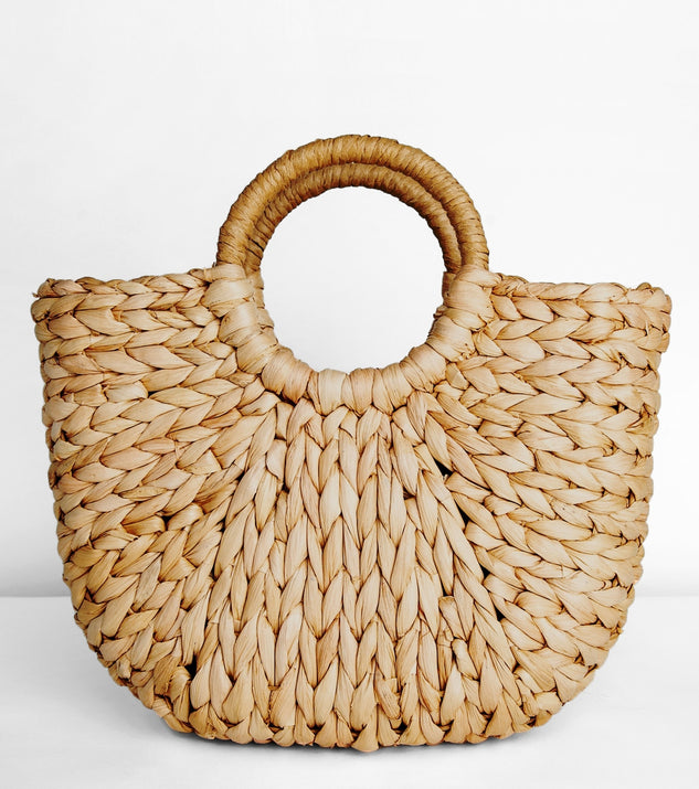 Woven Straw Hand Held Tote