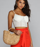 Woven Straw Hand Held Tote