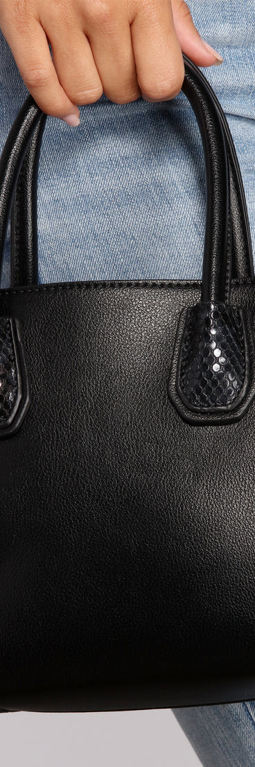 Snake Trim Tote Satchel for 2022 festival outfits, festival dress, outfits for raves, concert outfits, and/or club outfits