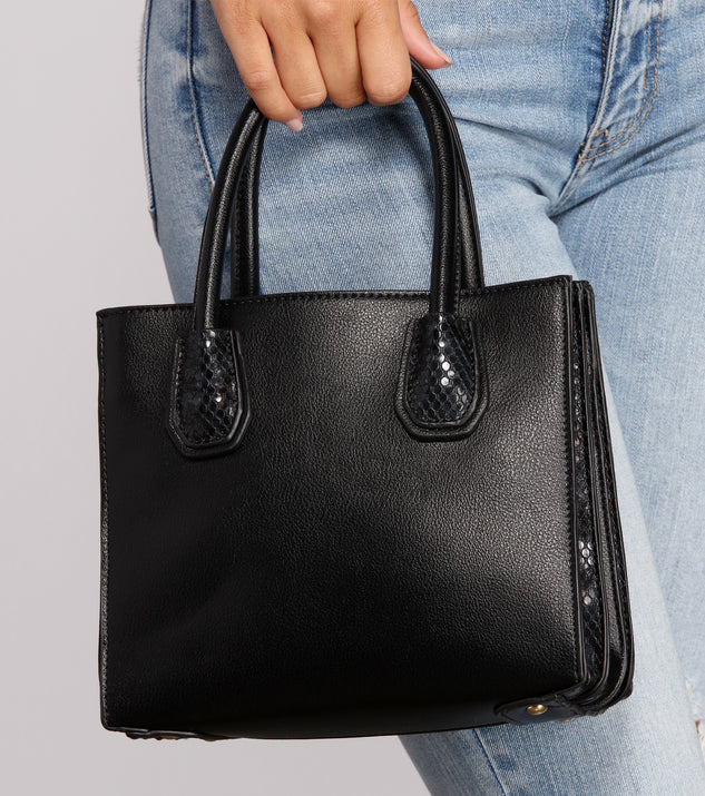 Snake Trim Tote Satchel for 2022 festival outfits, festival dress, outfits for raves, concert outfits, and/or club outfits