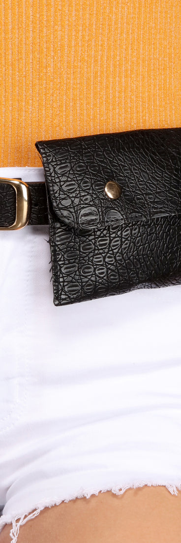 Croc Print Fanny Belt for 2022 festival outfits, festival dress, outfits for raves, concert outfits, and/or club outfits