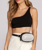 Rhinestone Fanny Pack for 2022 festival outfits, festival dress, outfits for raves, concert outfits, and/or club outfits