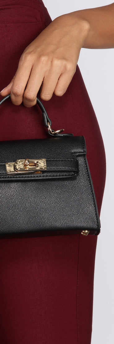 Saffiano Turnlock Top Handle Bag