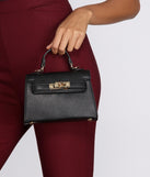 Saffiano Turnlock Top Handle Bag