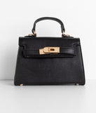 Saffiano Turnlock Top Handle Bag