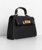 Saffiano Turnlock Top Handle Bag