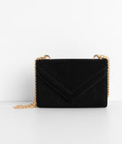Faux Suede Envelope Cross-Body Purse