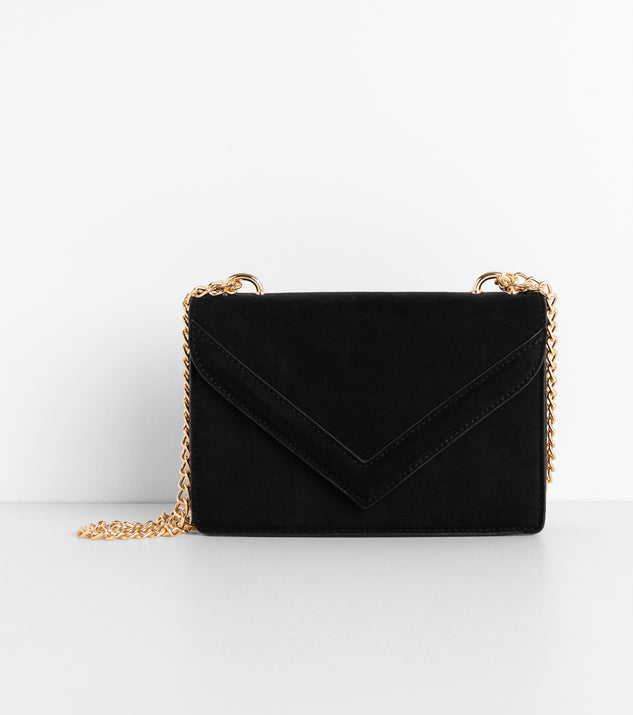 Faux Suede Envelope Cross-Body Purse