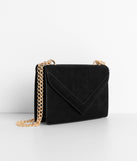 Faux Suede Envelope Cross-Body Purse