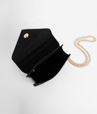 Faux Suede Envelope Cross-Body Purse