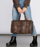 Leopard Print Weekender Duffle Bag for 2022 festival outfits, festival dress, outfits for raves, concert outfits, and/or club outfits
