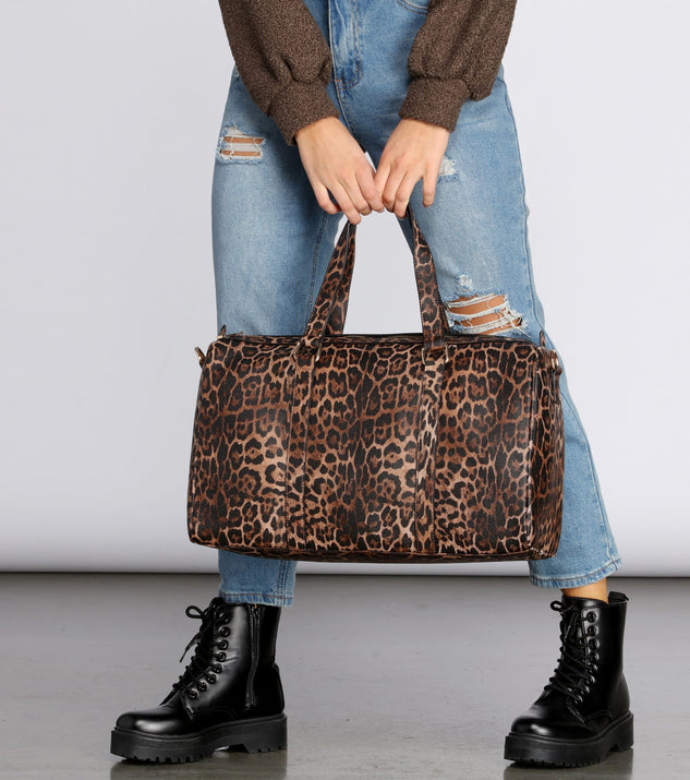 Leopard Print Weekender Duffle Bag for 2022 festival outfits, festival dress, outfits for raves, concert outfits, and/or club outfits