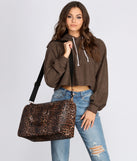 Leopard Print Weekender Duffle Bag for 2022 festival outfits, festival dress, outfits for raves, concert outfits, and/or club outfits