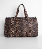 Leopard Print Weekender Duffle Bag for 2022 festival outfits, festival dress, outfits for raves, concert outfits, and/or club outfits