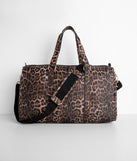 Leopard Print Weekender Duffle Bag for 2022 festival outfits, festival dress, outfits for raves, concert outfits, and/or club outfits