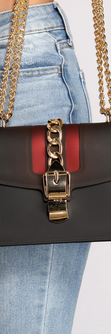 Chic Chain Lock Jelly Crossbody Bag