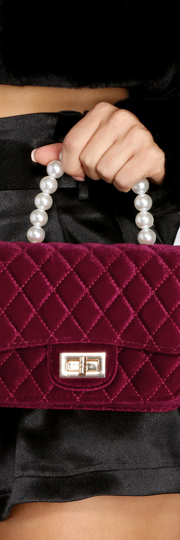 Velvet Quilted Handbag