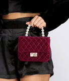 Velvet Quilted Handbag