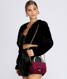 Velvet Quilted Handbag