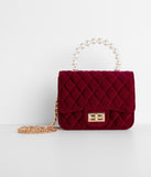 Velvet Quilted Handbag