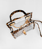 Leopard Trim Clear Mini Purse for 2022 festival outfits, festival dress, outfits for raves, concert outfits, and/or club outfits