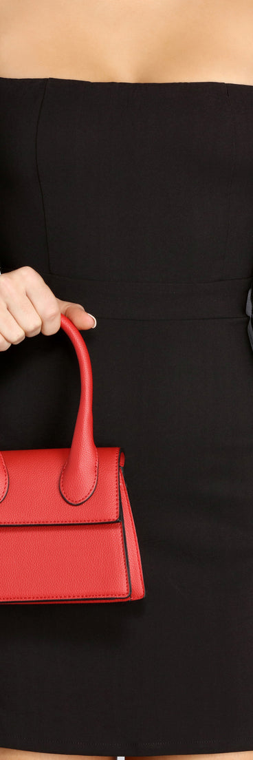 Single Handle Mini Faux Leather Purse for 2022 festival outfits, festival dress, outfits for raves, concert outfits, and/or club outfits